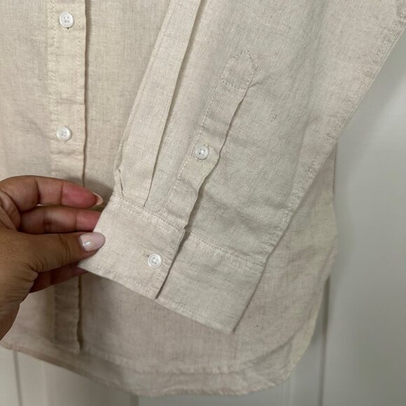 H&M Premium Linen & Cotton Blend Button Down Shirt XS - NEW - Picture 6 of 14